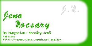 jeno mocsary business card